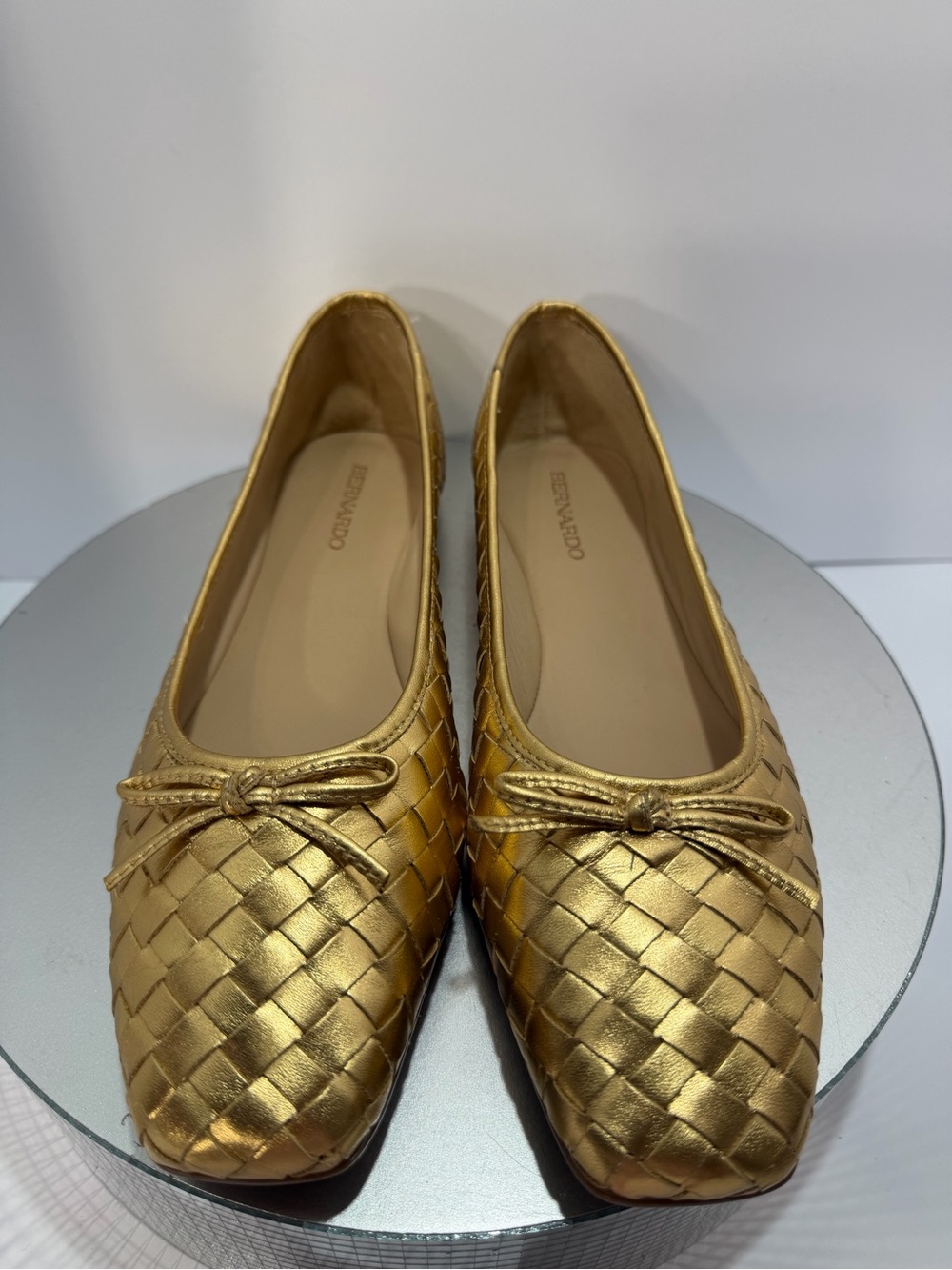 Bernardo Metallic Gold Woven Ballet Flats size 10 New w /out box and tags